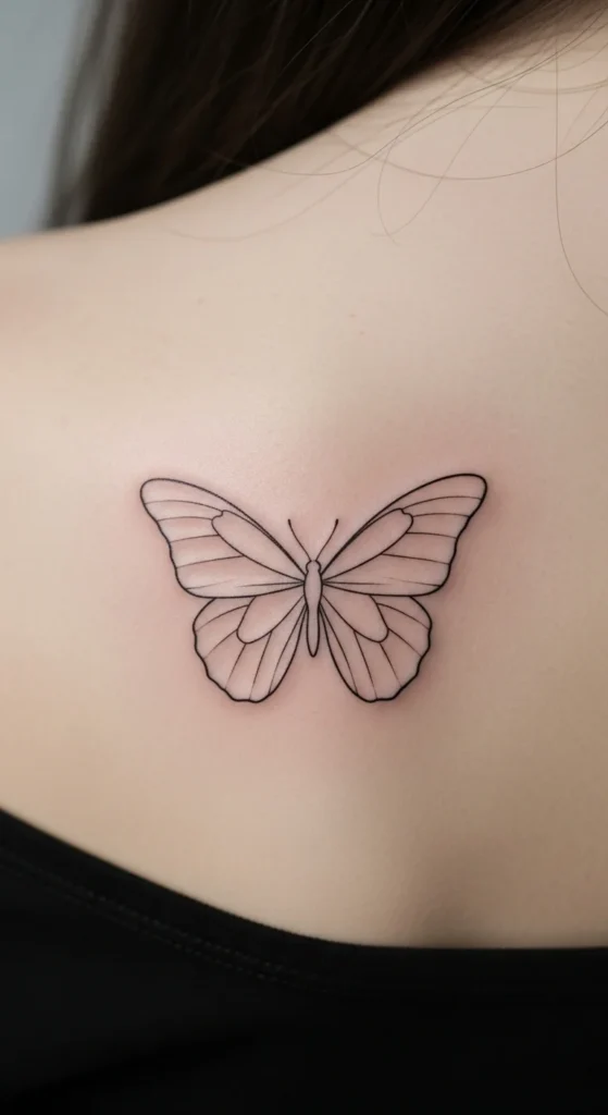 Fine Line Butterfly Outline