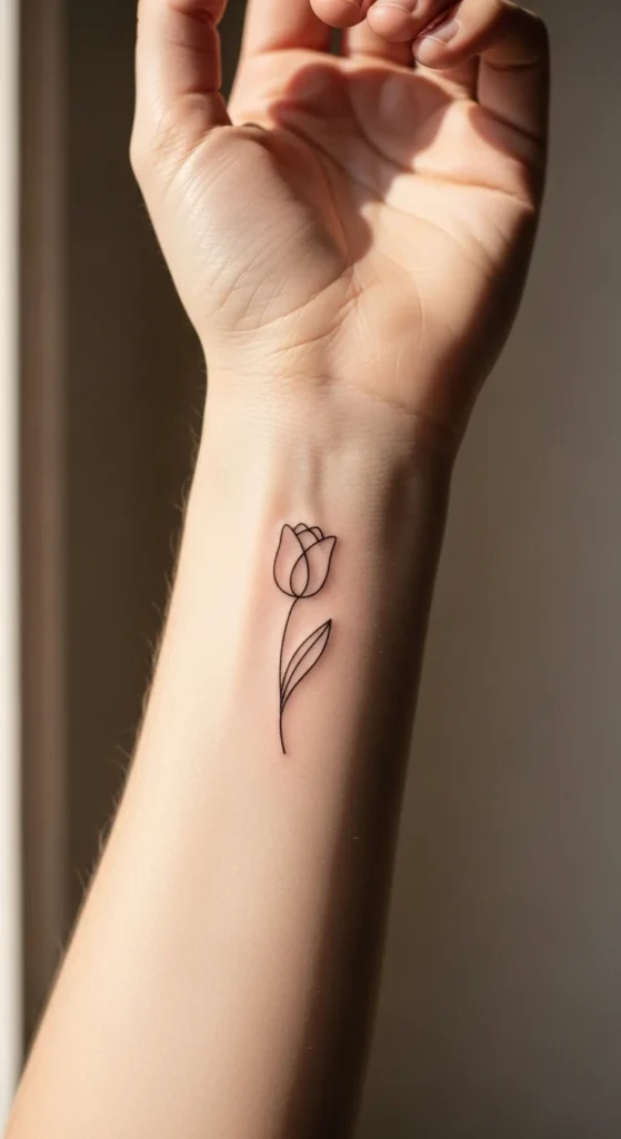 Single-Line Tulip Outline
