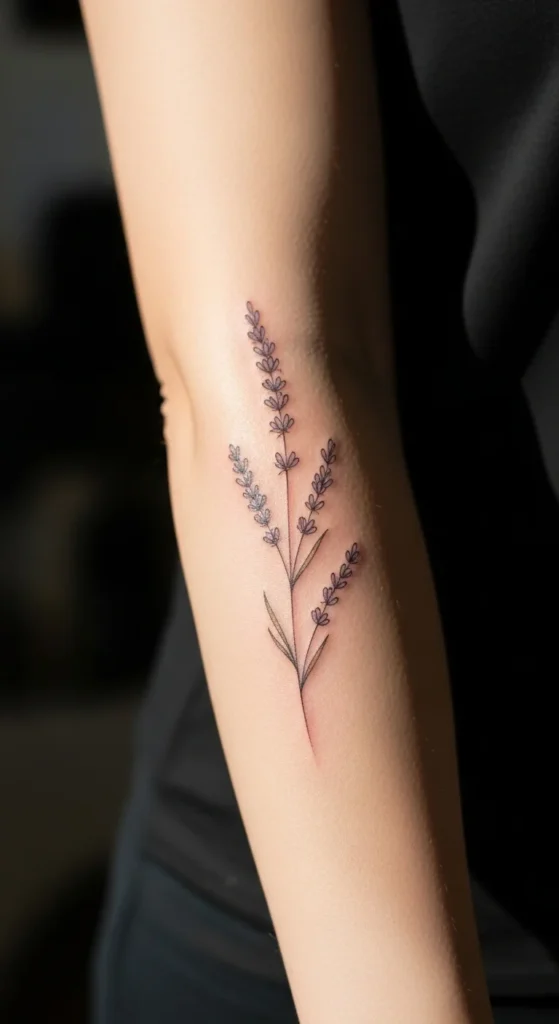 Lavender Sprig Tattoo