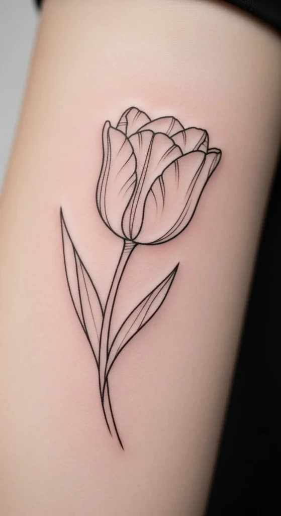 Open Tulip Outline