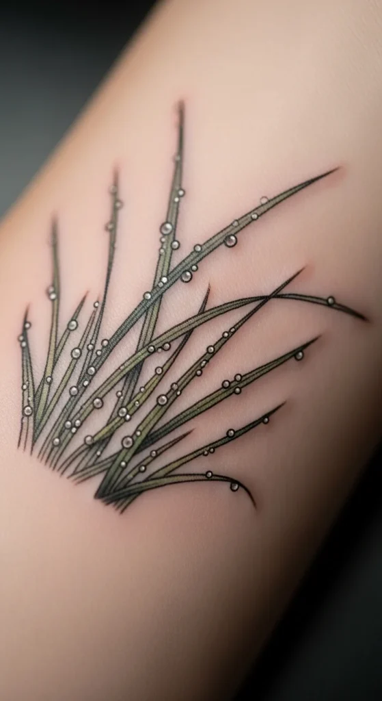 Dewy Grass Blades