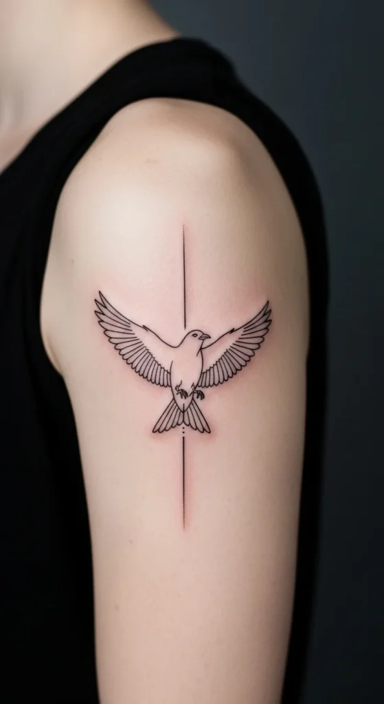 Linework Bird in Flight