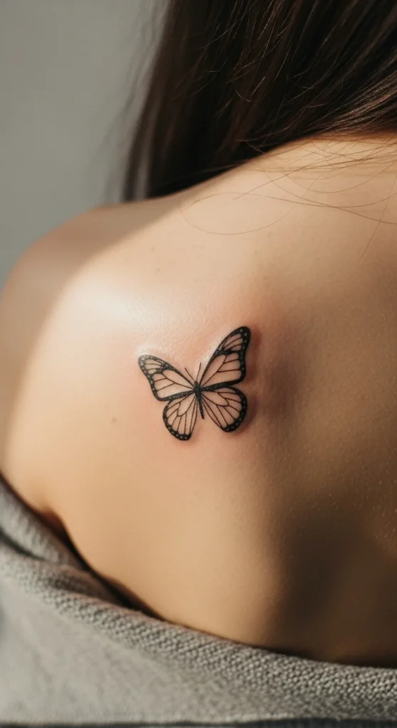 Minimal Butterfly Silhouette