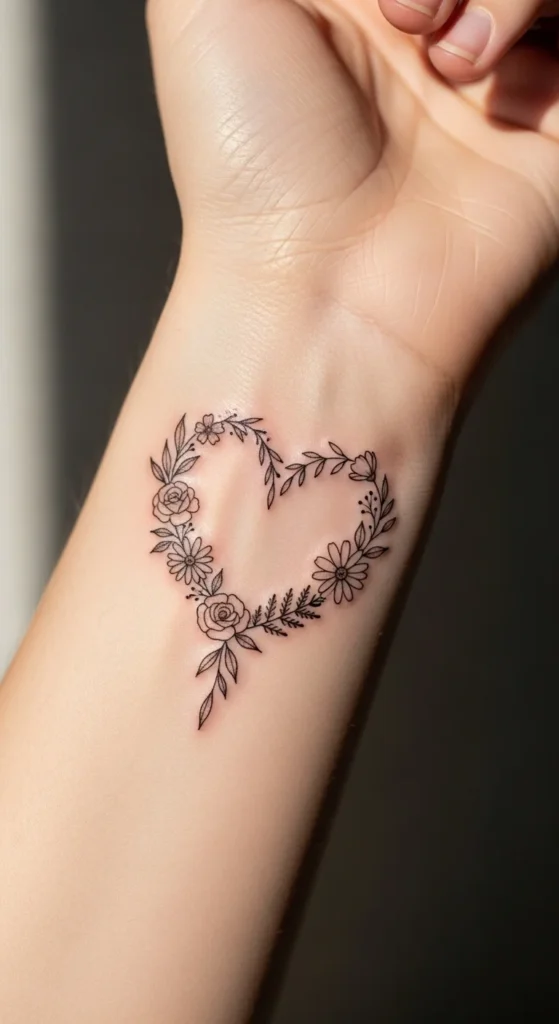Tiny Floral Heart