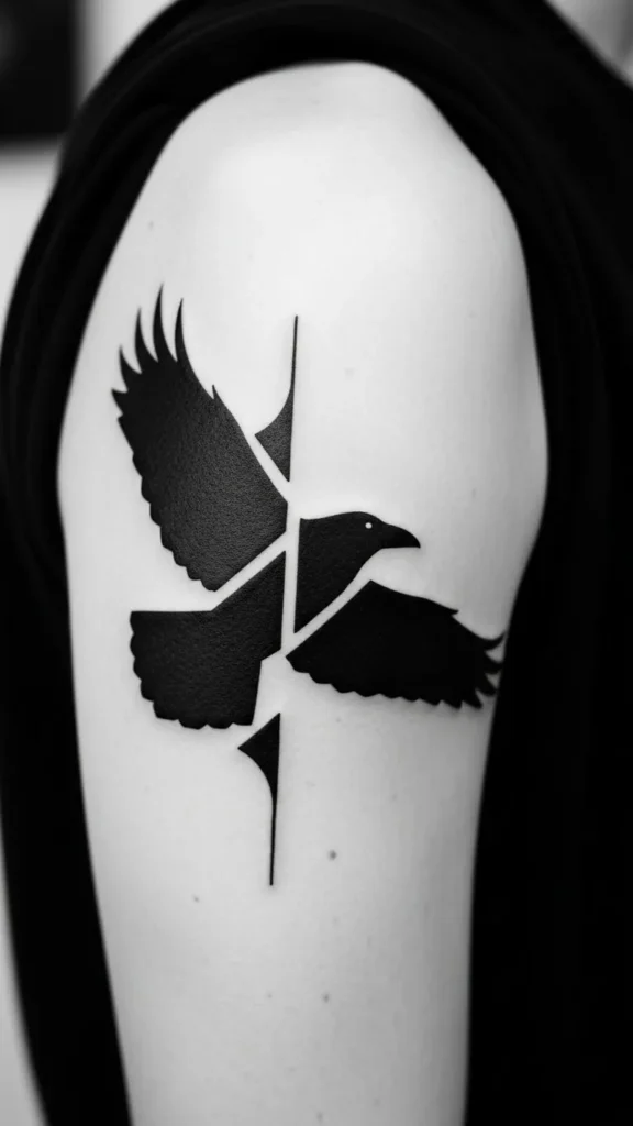  Abstract Raven Shape