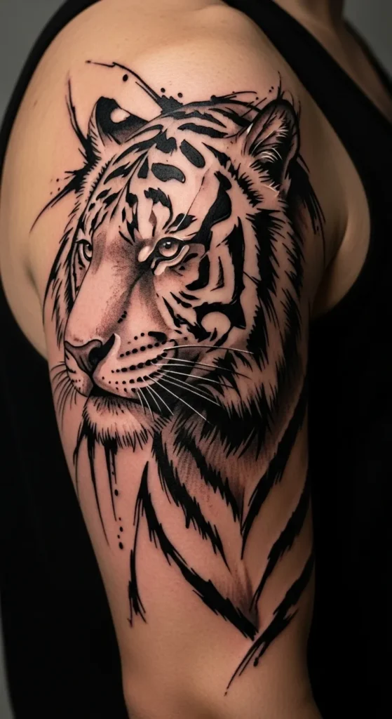 Abstract Tiger Tattoo