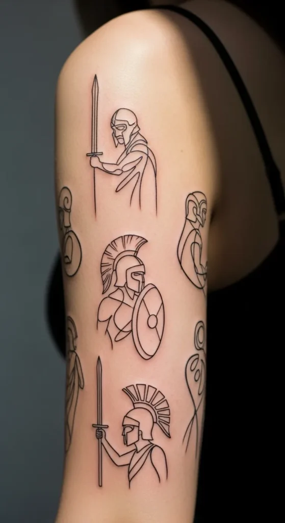  Abstract Warrior Lines Tattoo