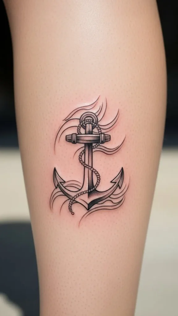 Anchor With Waves
