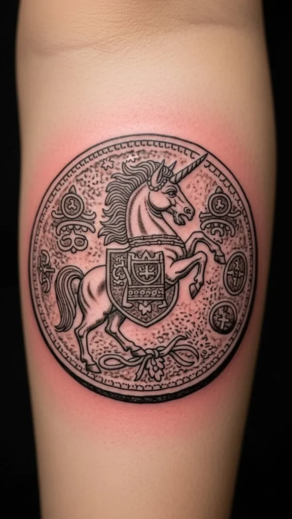 Ancient Coin Unicorn Emblem