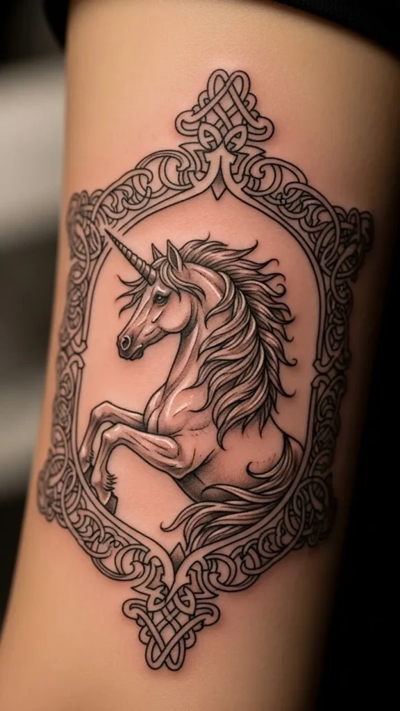 Ancient Script Unicorn Frame