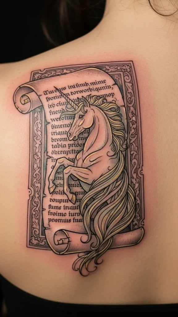 Ancient Scroll Unicorn Shape