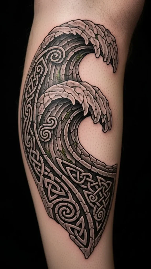 Ancient Stone Wave Motif