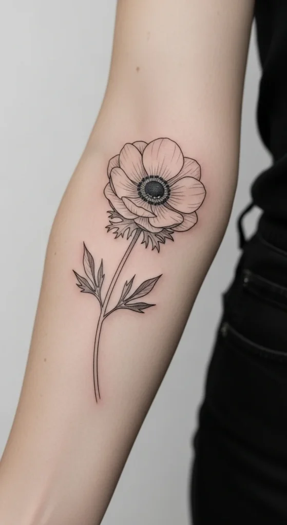 Anemone Line Tattoo