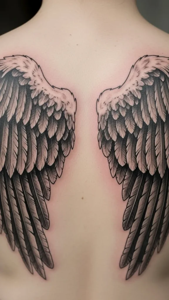 Angel Wings Across Shoulder Blades