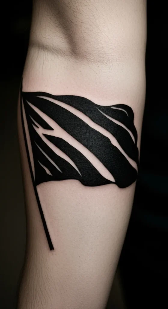 Black Ink Flag Silhouette