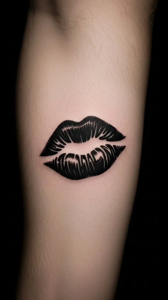 Black Ink Kiss Stamp