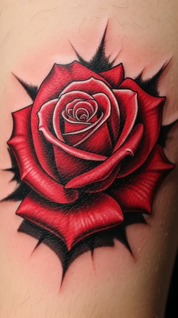Black and Red Rose Contrast