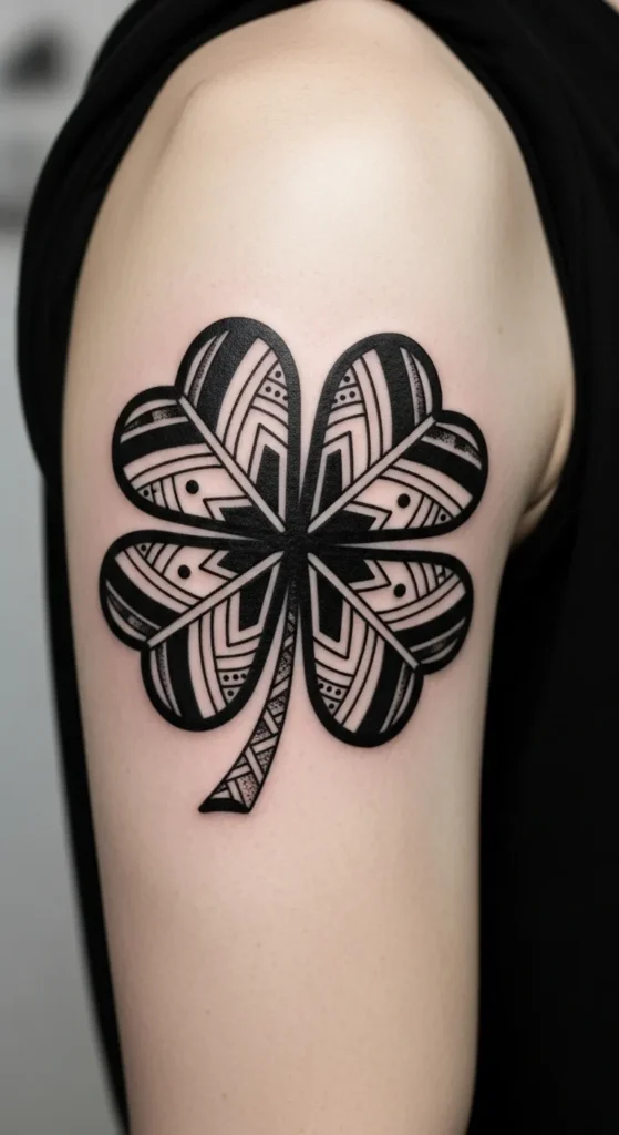 Blackwork Bold Clover