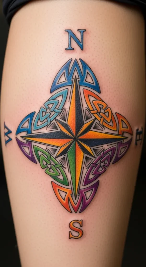 Bright Celtic Compass Knot