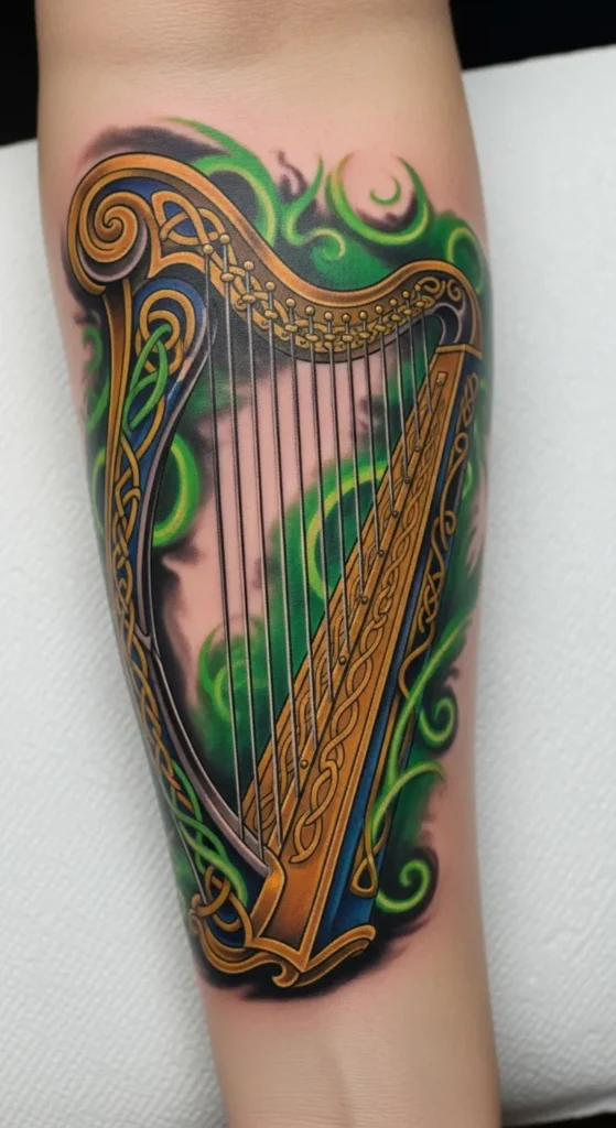 Bright Celtic Harp Symbol