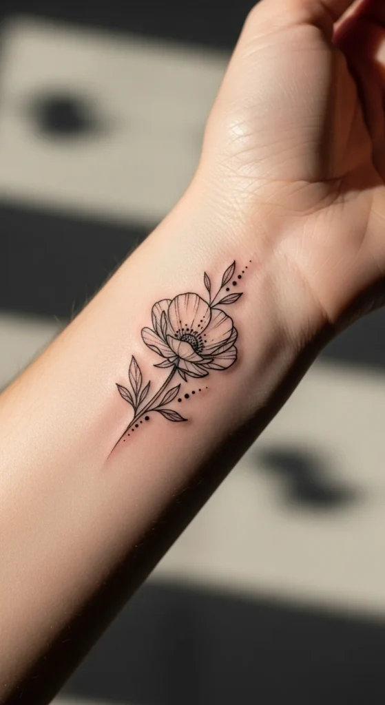 Buttercup Fine Line Tattoo