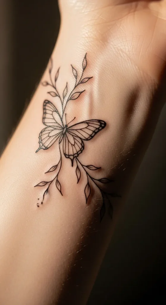 Butterfly and Vine Wrist Wrap