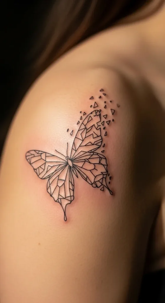 Butterfly with Broken Lines