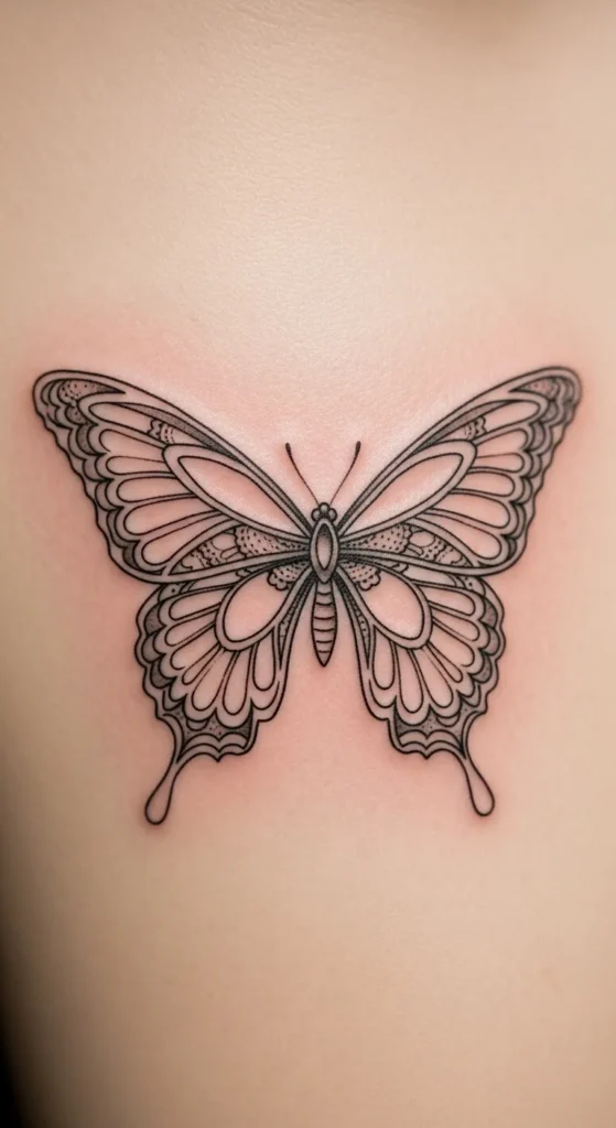 Butterfly with Open Space Wings