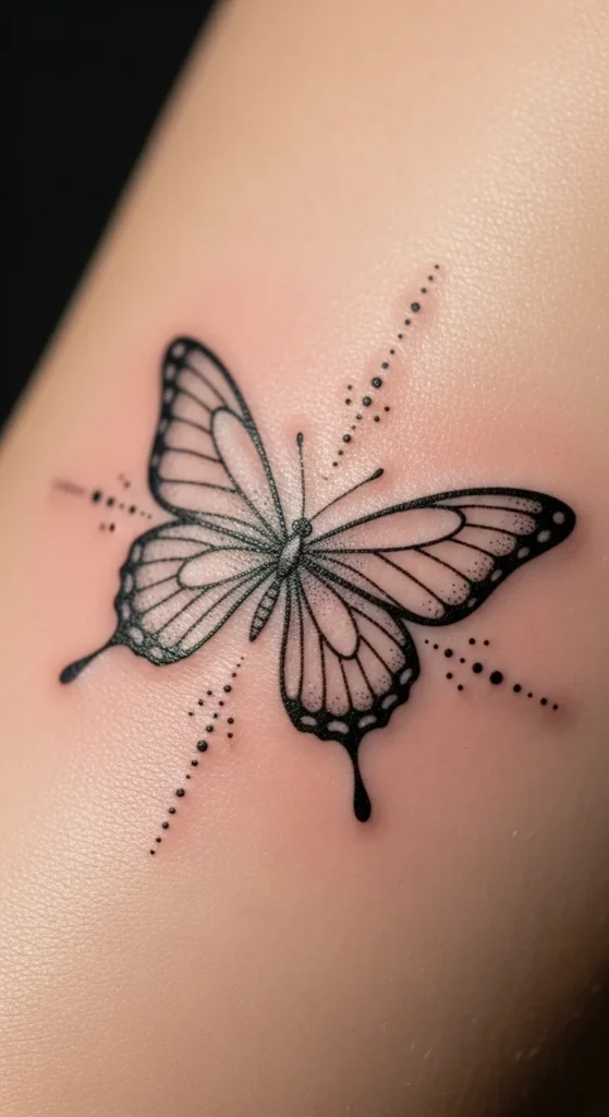Butterfly with Simple Dot Accents