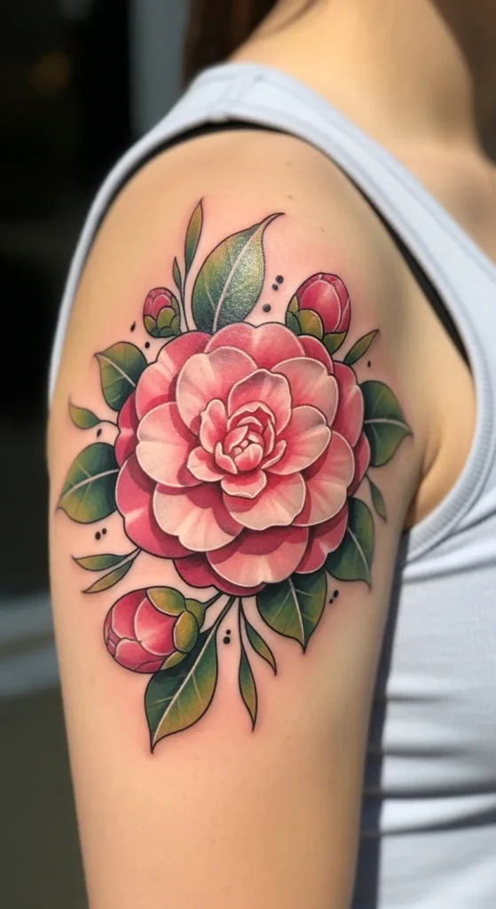 Camellia Floral Tattoo