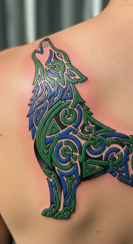 Celtic Animal Knot in Bright Ink