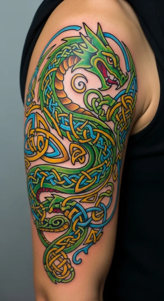Celtic Dragon Knot in Color
