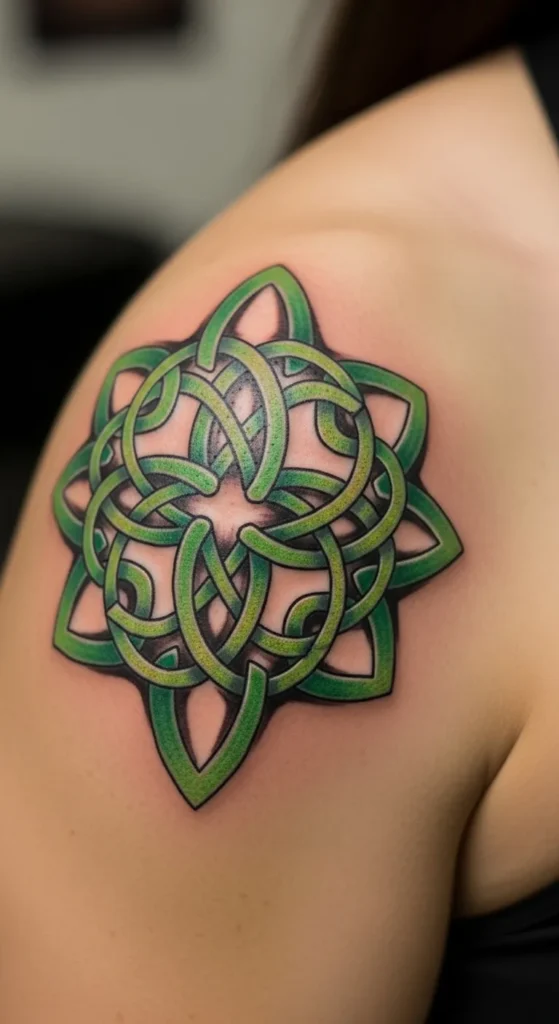 Celtic Flower Knot in Green