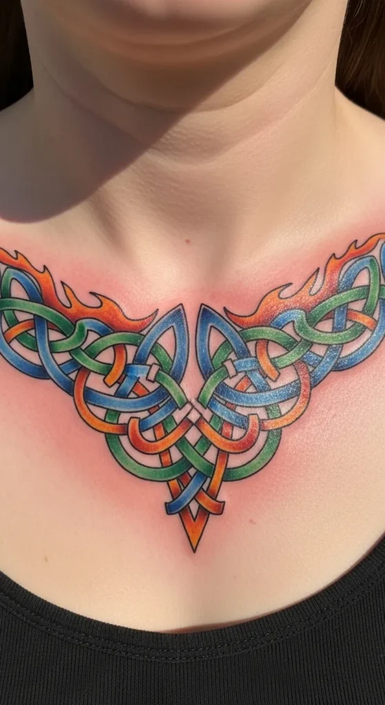 Celtic Knot Collarbone Tattoo