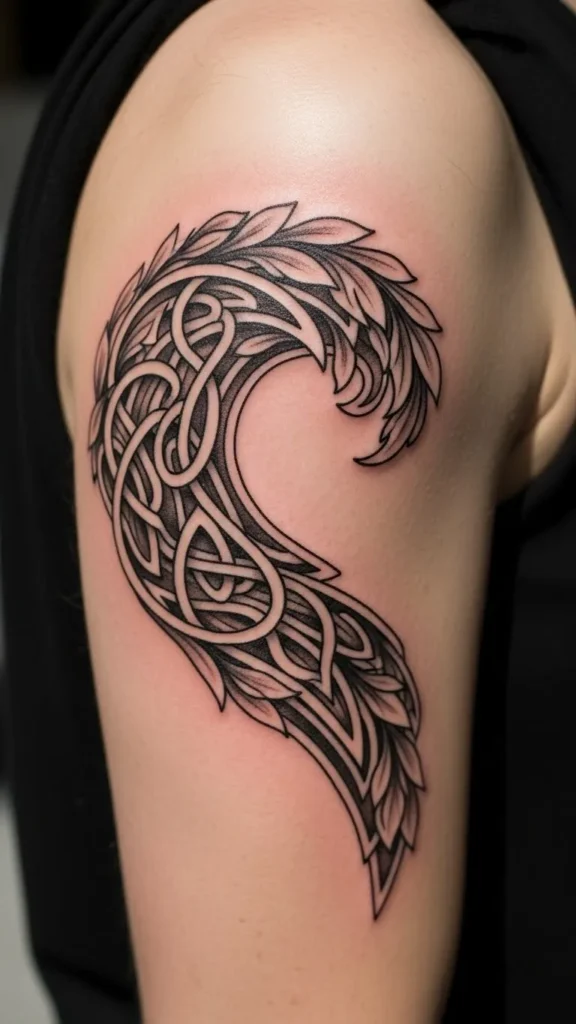 Celtic Wave Leaf Fusion