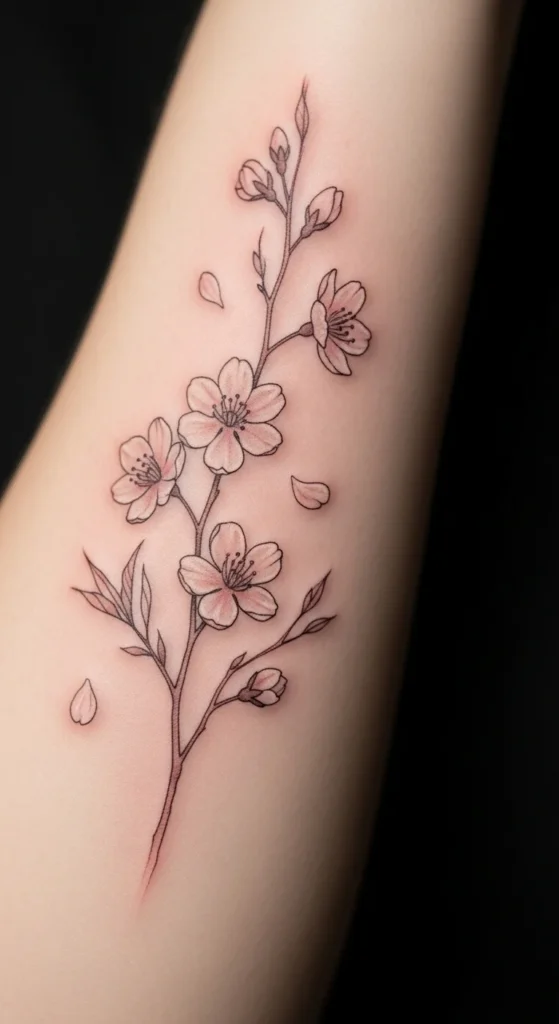 Cherry Blossom Branch Tattoo