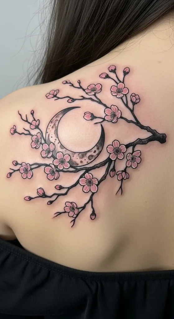 Cherry Blossom with Moon