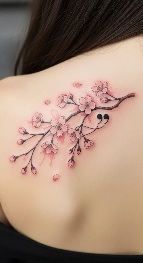 Cherry Blossom with Quote Symbol