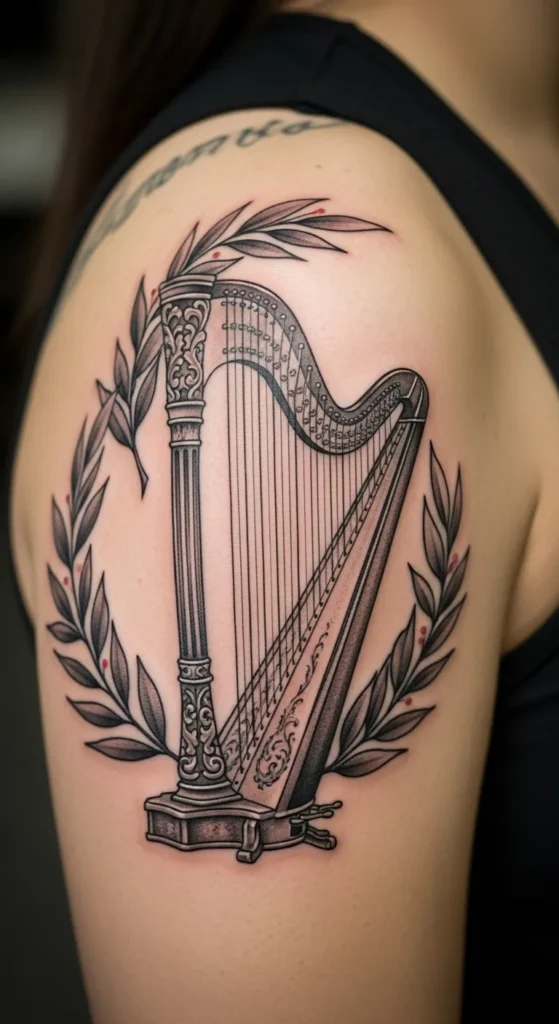 Classic Harp and Laurel