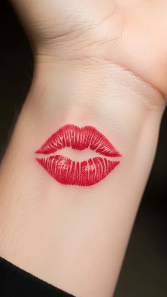 Classic Lip Print Tattoo