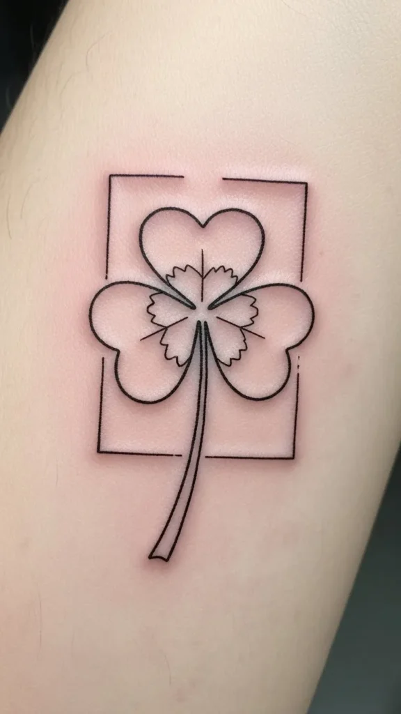 Clover Outline with Thin Border