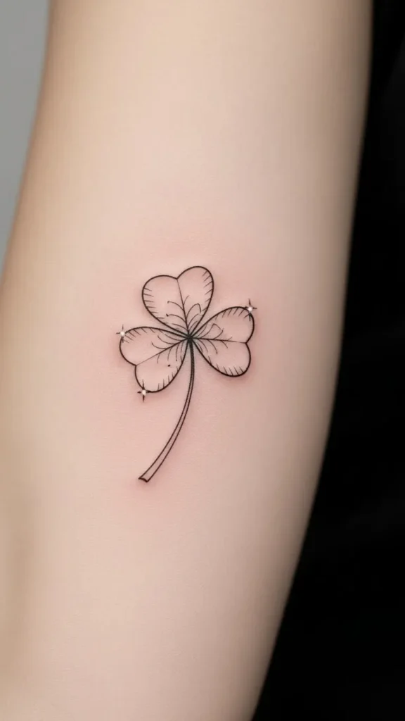 Clover Tattoo with Soft Curve Placement