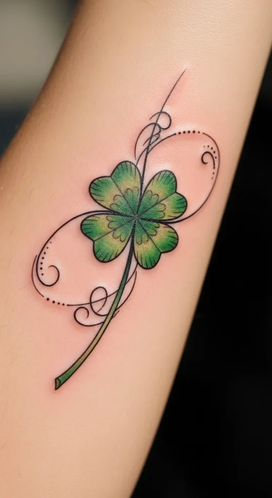 Clover with Minimal Line Flourish