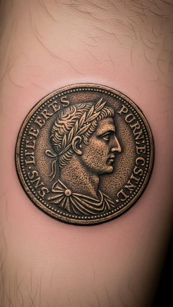 Coin with Soft Grain Effect