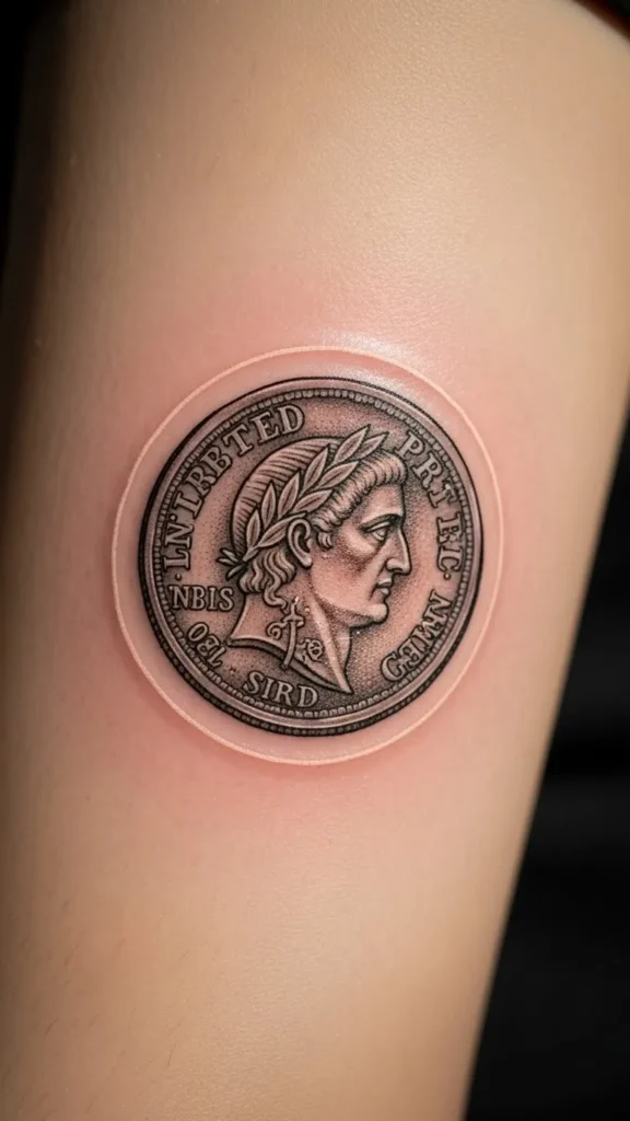 Coin with Thin Halo Ring