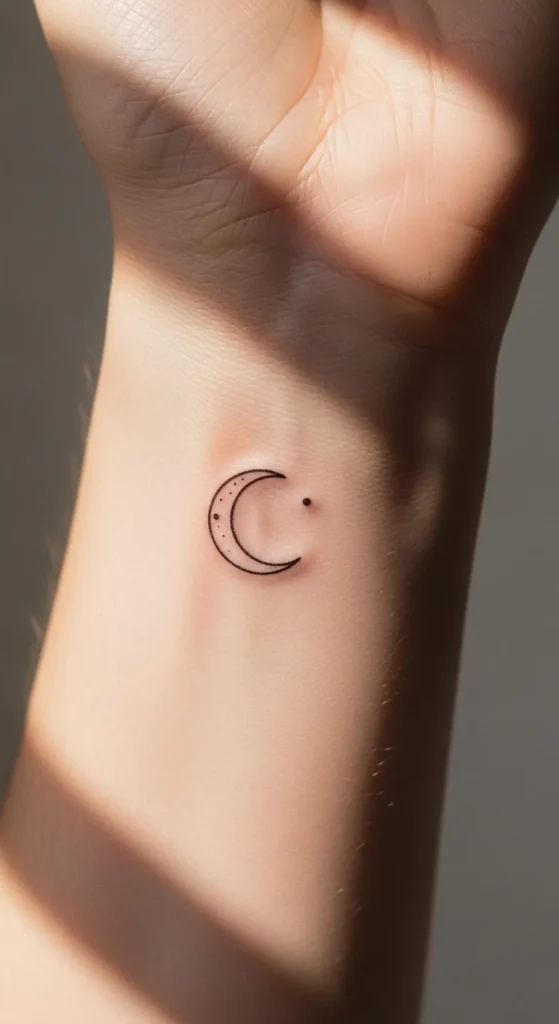 Crescent Moon with Dot