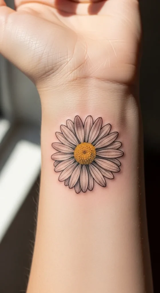 Daisy Birth Flower Tattoo