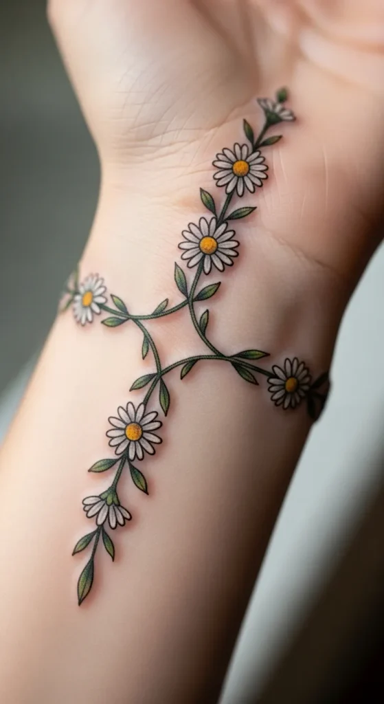 Daisy Chain Bracelet Tattoo