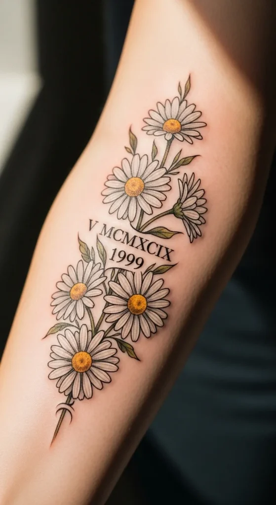 Daisy with Roman Numerals