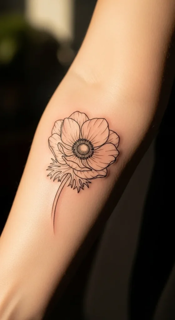 Delicate Anemone Outline
